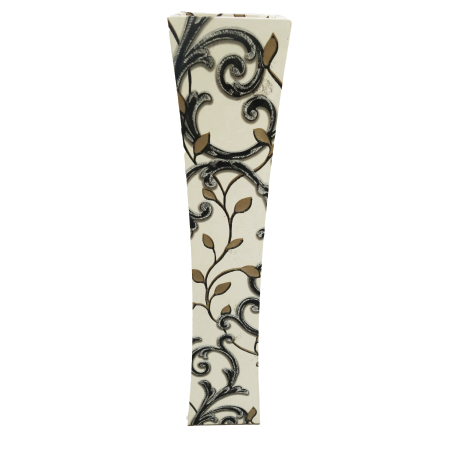Decoratiuni - Vază decorativă cu motive negre, MDF, 58 cm, crem