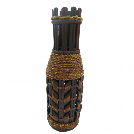 Decoratiuni - Vază pentru flori, din bambus, 35 cm, maro