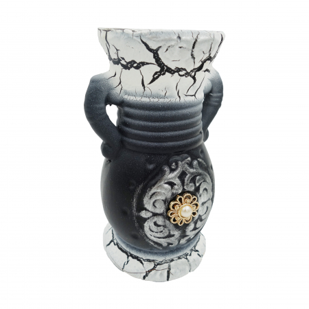 Vază pentru flori, din ceramica, model cu toarte si piatra, 20 cm [3]
