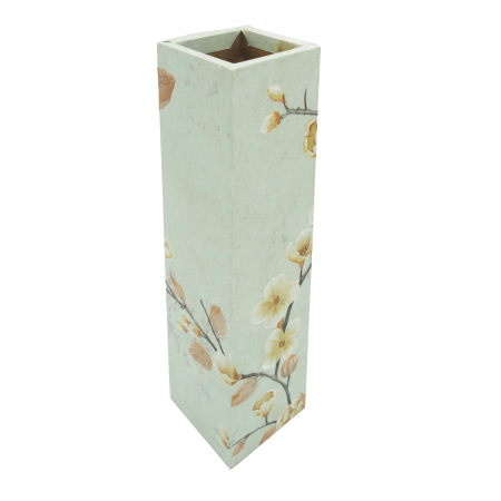 Vază pentru flori, din MDF, 40 cm, cu flori, albastru deschis [5]