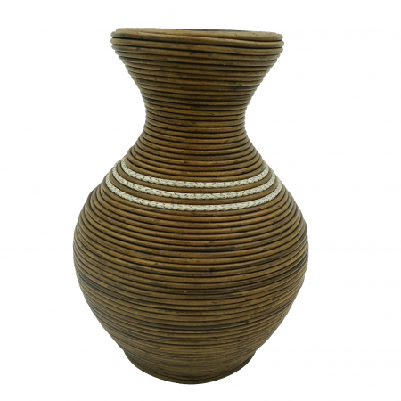 Decoratiuni - Vază pentru flori, din bambus, 25 cm, maro