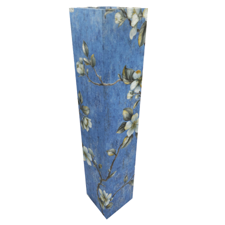 Vază pentru flori, din MDF, 58 cm, albastru cu flori [4]