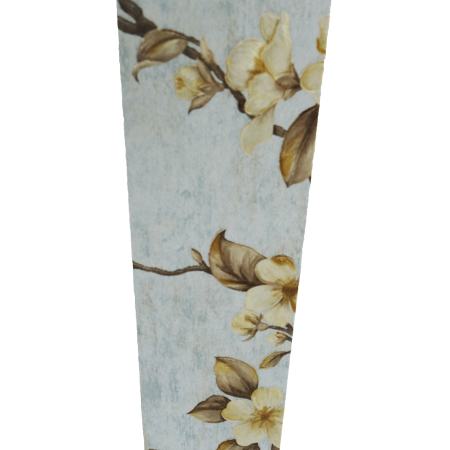 Vază pentru flori, din MDF, 58 cm, albastru deschis cu flori [5]