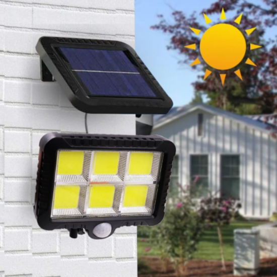 Set 2 x Lămpi Solare 50W cu 96 LED-uri COB și Panou Detasabil [4]