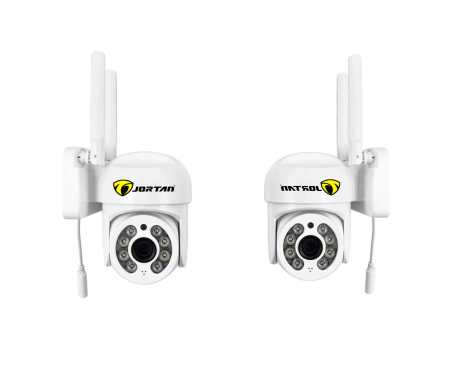 Camere IP WIFI Exterior - Pachet 2 x Cameră de Supraveghere Jortan WiFi HD cu Viziune Infraroșu și Protecție Avansată IP66