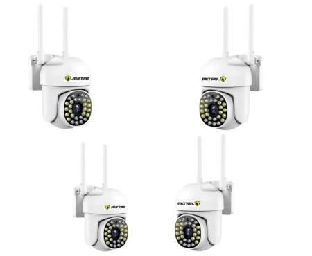 #ULTIMA SANSA - Black Friday 4 x Cameră de Supraveghere Jortan 8161QJ, 28 LED-uri, WiFi, HD, IP66 , 4 Carduri 32GB Incluse si Cadou Surpriza