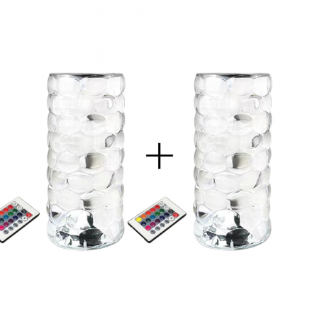 Pachete Promotionale - Set 2x Lampa de Masa Sau Noptiera WaterDrop Cu Touch , Proiectie Picatura Apa , 16 culori Ambientale