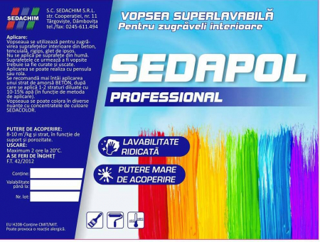 Vopsele lavabile - Vopsea super lavabila pentru pereti interiori SEDAPOL