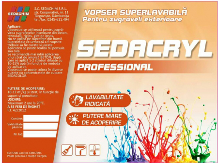 Vopsele - Vopsea super lavabila pentru pereti exteriori SEDACRYL