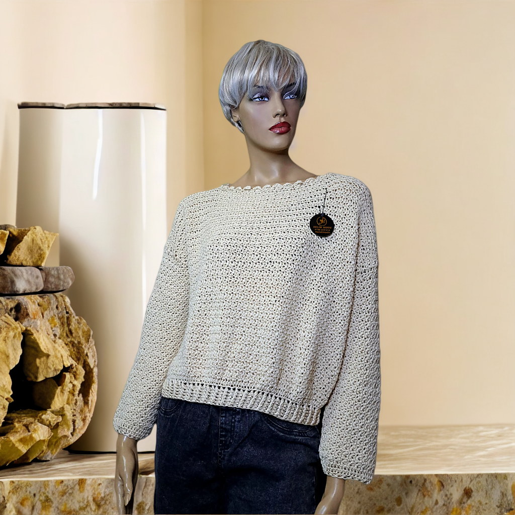 Eleganța impletită: Povestea unei bluze de damă tricotate manual