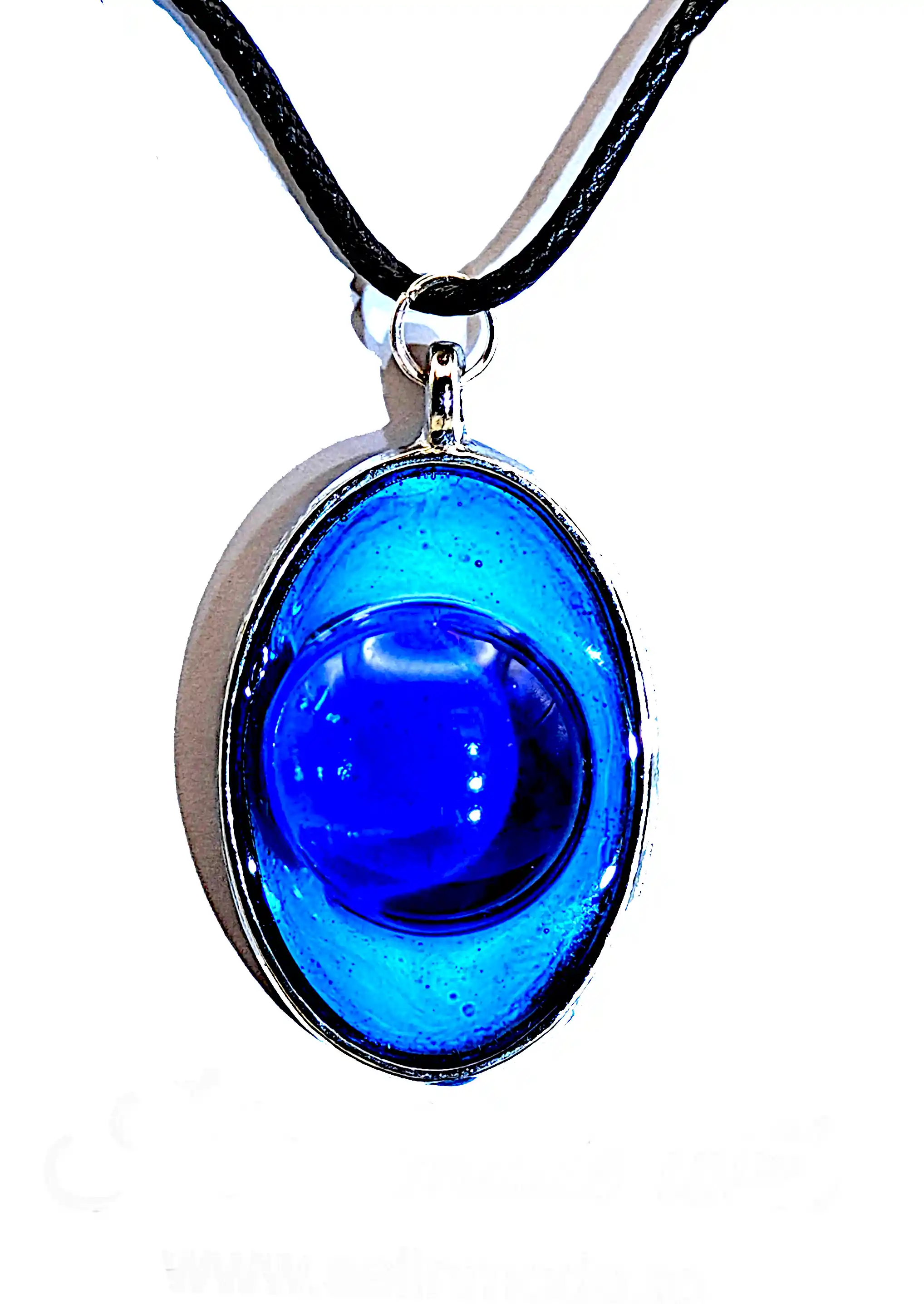 Pandantiv handmade din rășină epoxidică – Albastru intens, model oval | SM 183 [1]