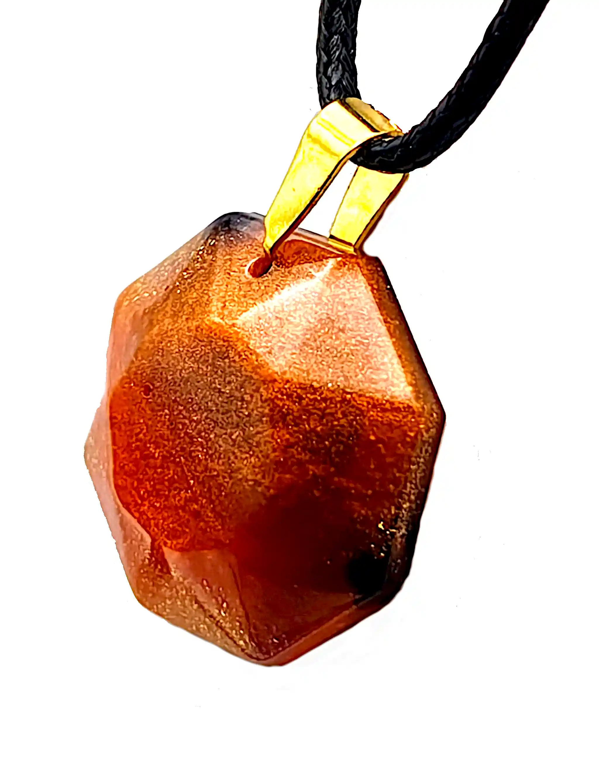 Pandantiv Octogonal din Rășină Portocalie cu Efect Metalic - Model SM 209 - Selin Mode [1]