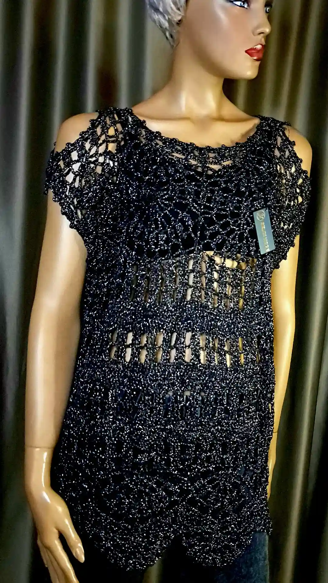 Bluză croșetată manual cu model floral și detalii aerisite – SM 17 B – Selin Mode [2]