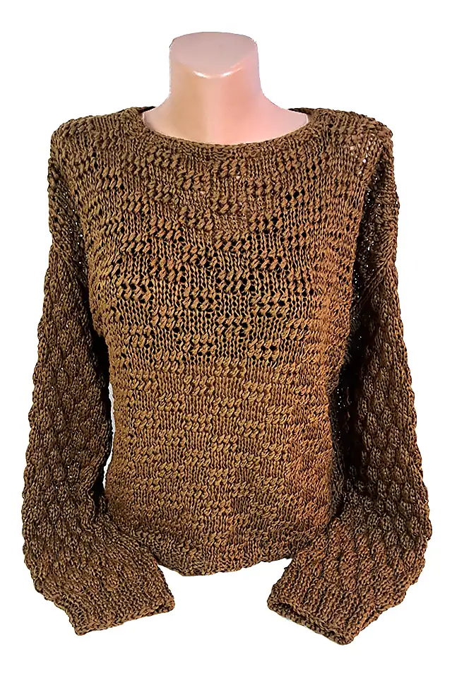 Bluză croșetată manual cu mâneci lungi și model texturat – SM 26 B – Selin Mode [1]
