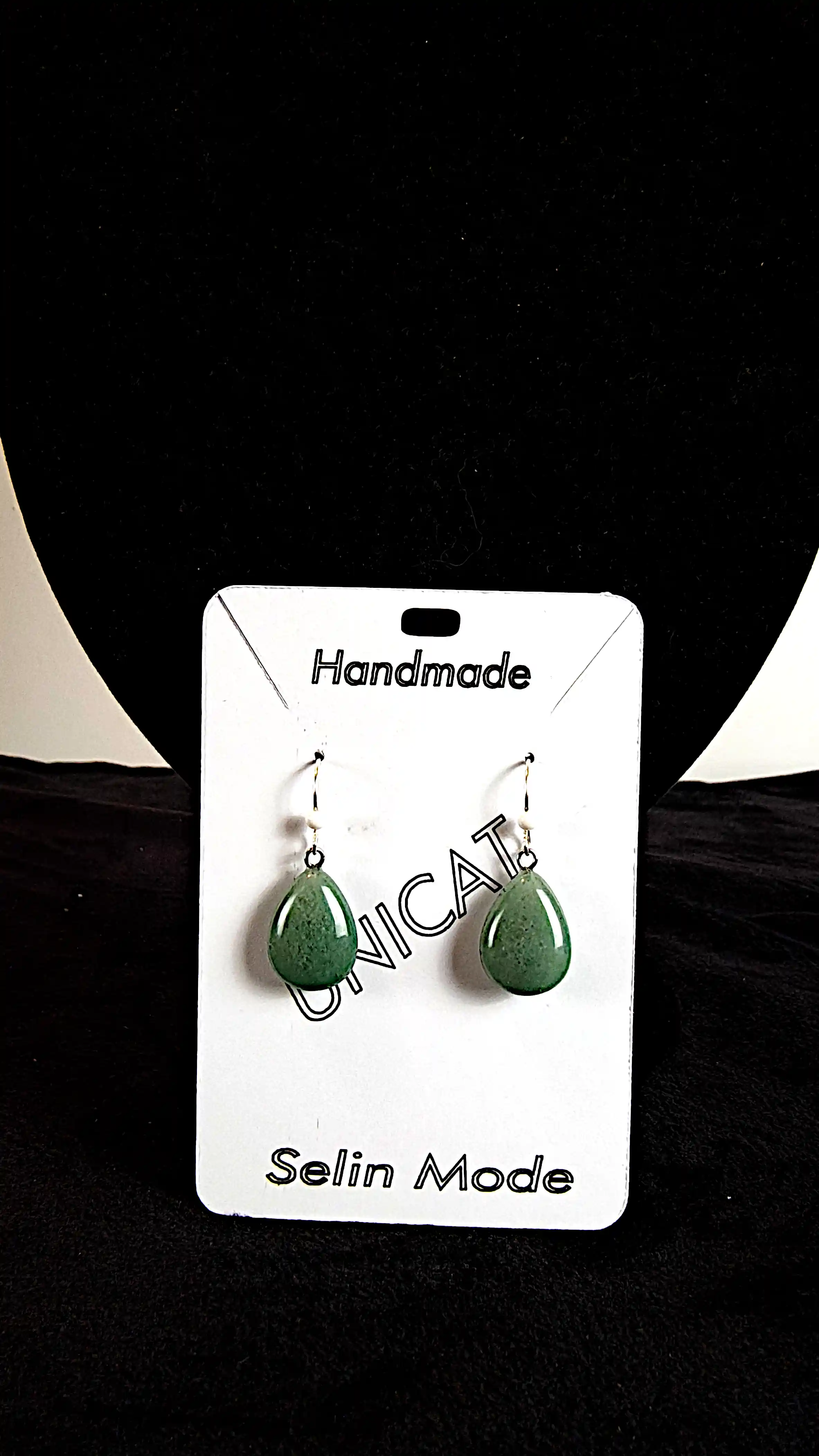 Cercei cu Piatră Naturală de Aventurin Verde în Formă de Lacrimă – Handmade SM69 [1]