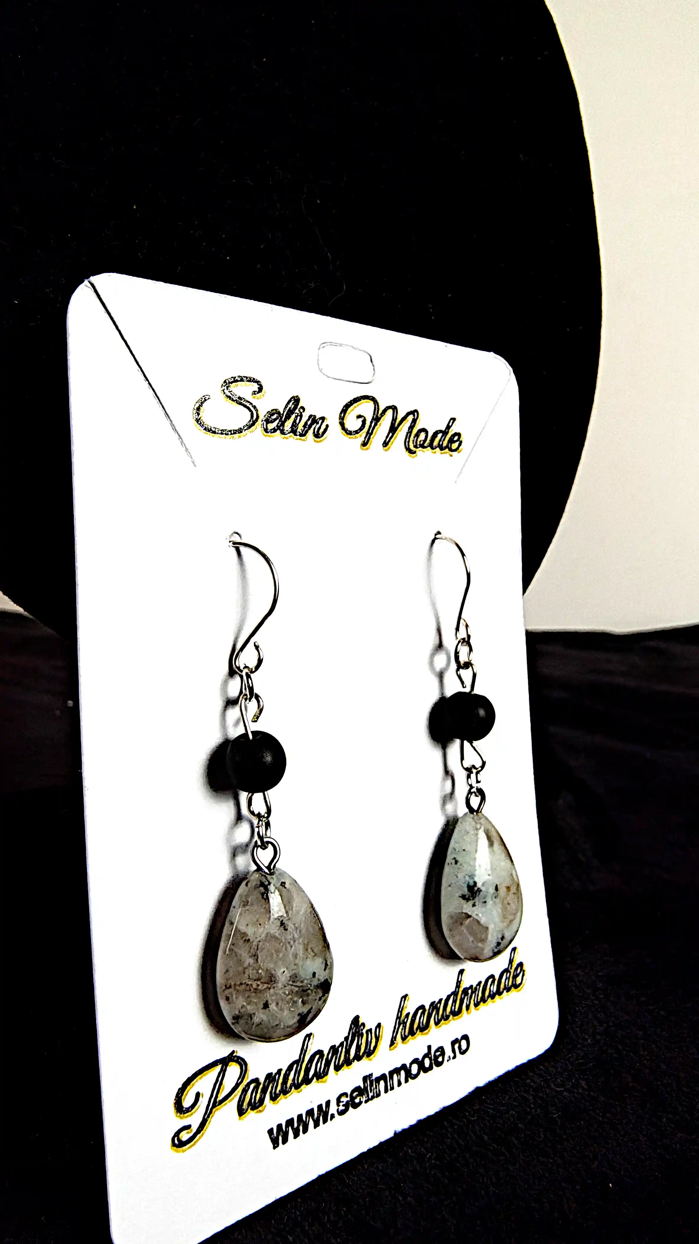 Cercei cu Piatră Naturală Jasper Kiwi – Handmade SM70 [2]