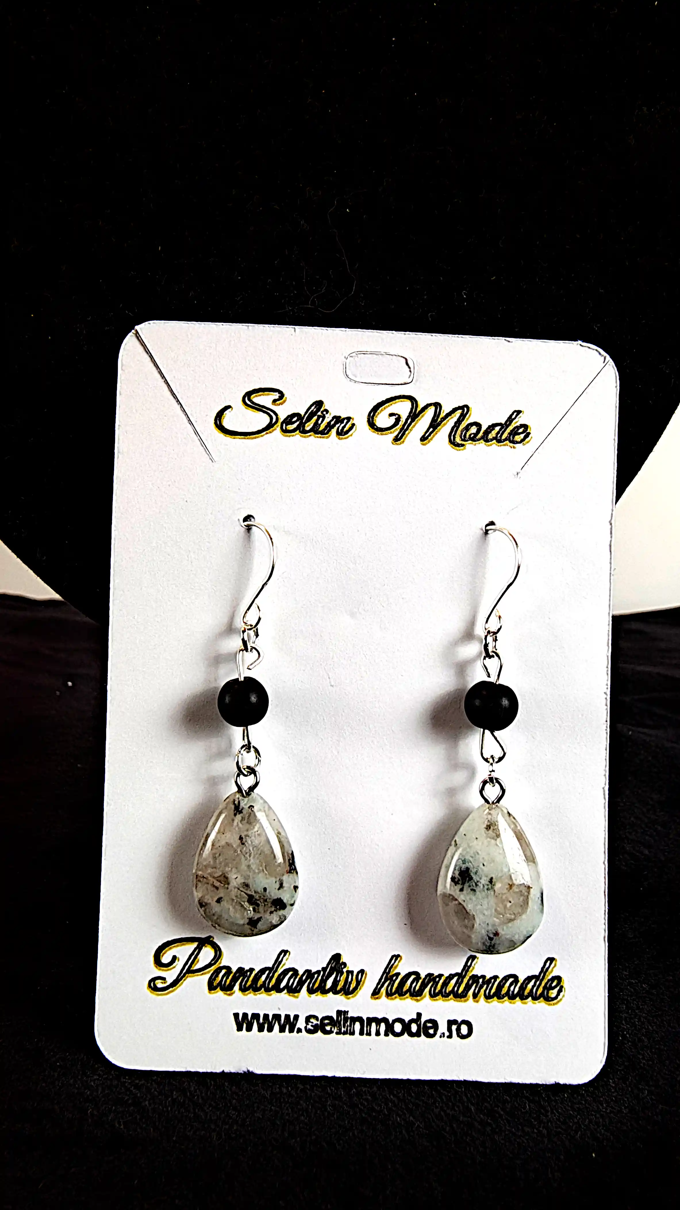 Cercei cu Piatră Naturală Jasper Kiwi – Handmade SM70 [1]