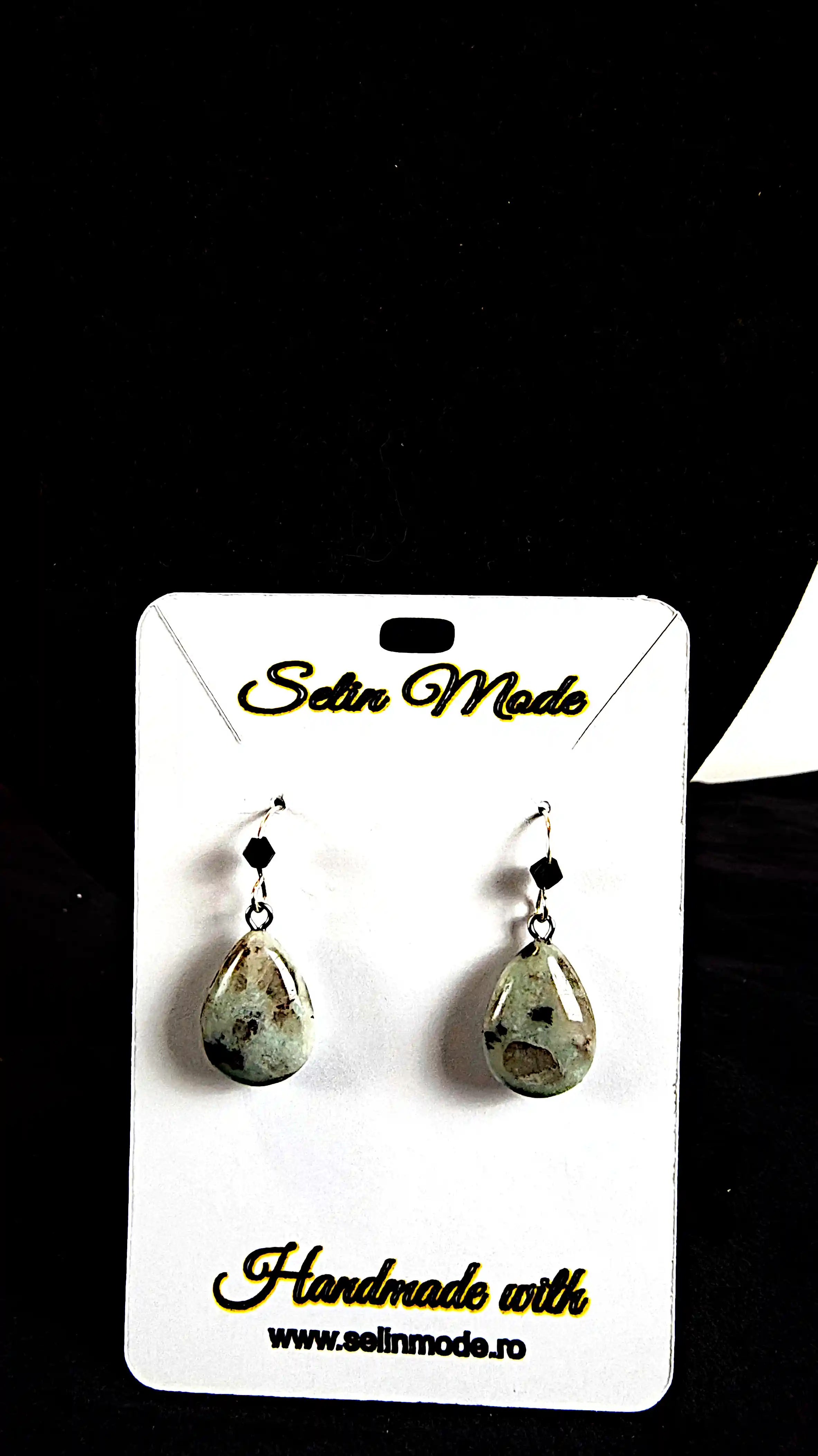 Cercei cu Piatră Naturală Kiwi Jasper – Handmade SM67 [1]