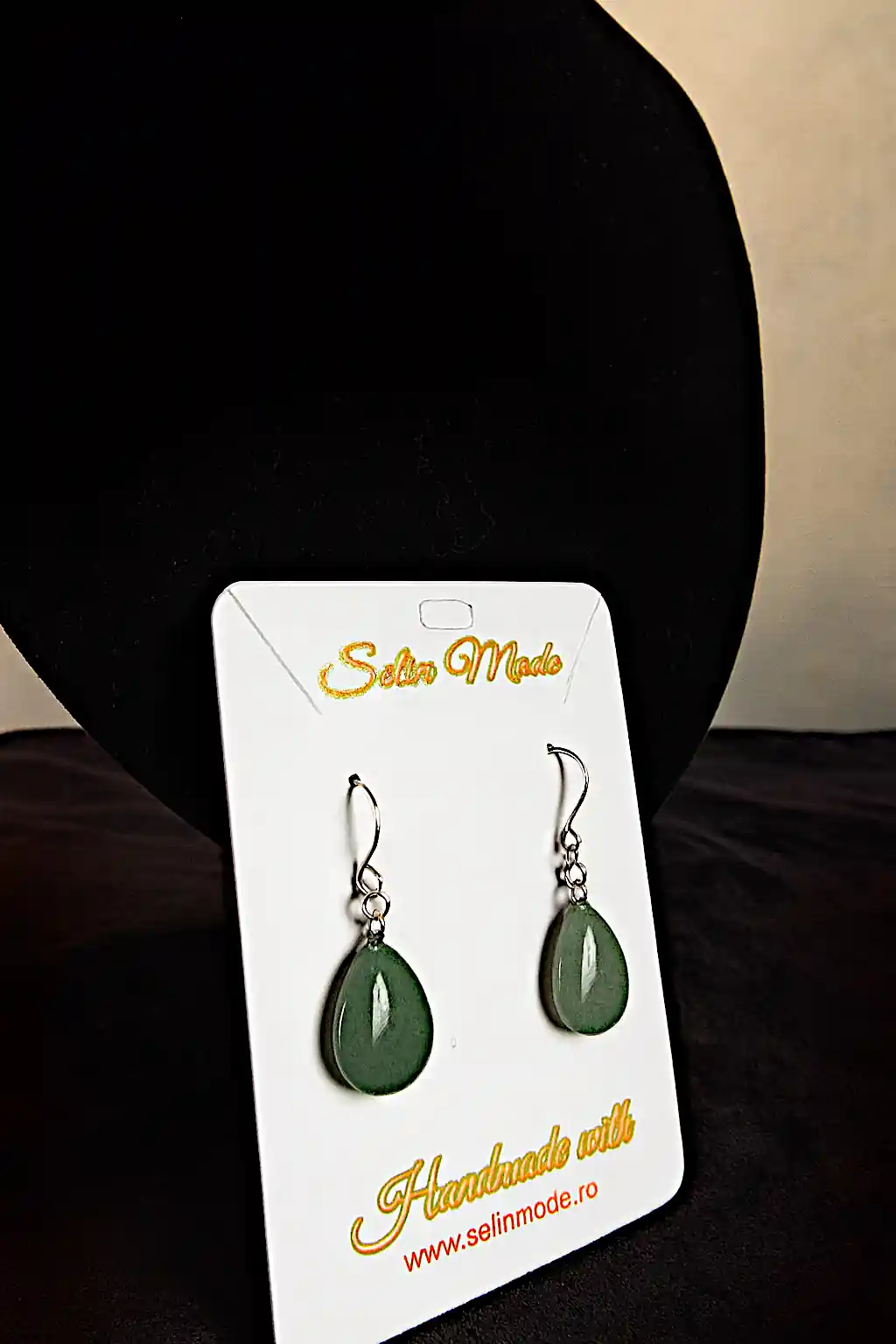 Cercei Handmade cu Aventurin Verde Natural, Model Picătură – SM 30 [1]