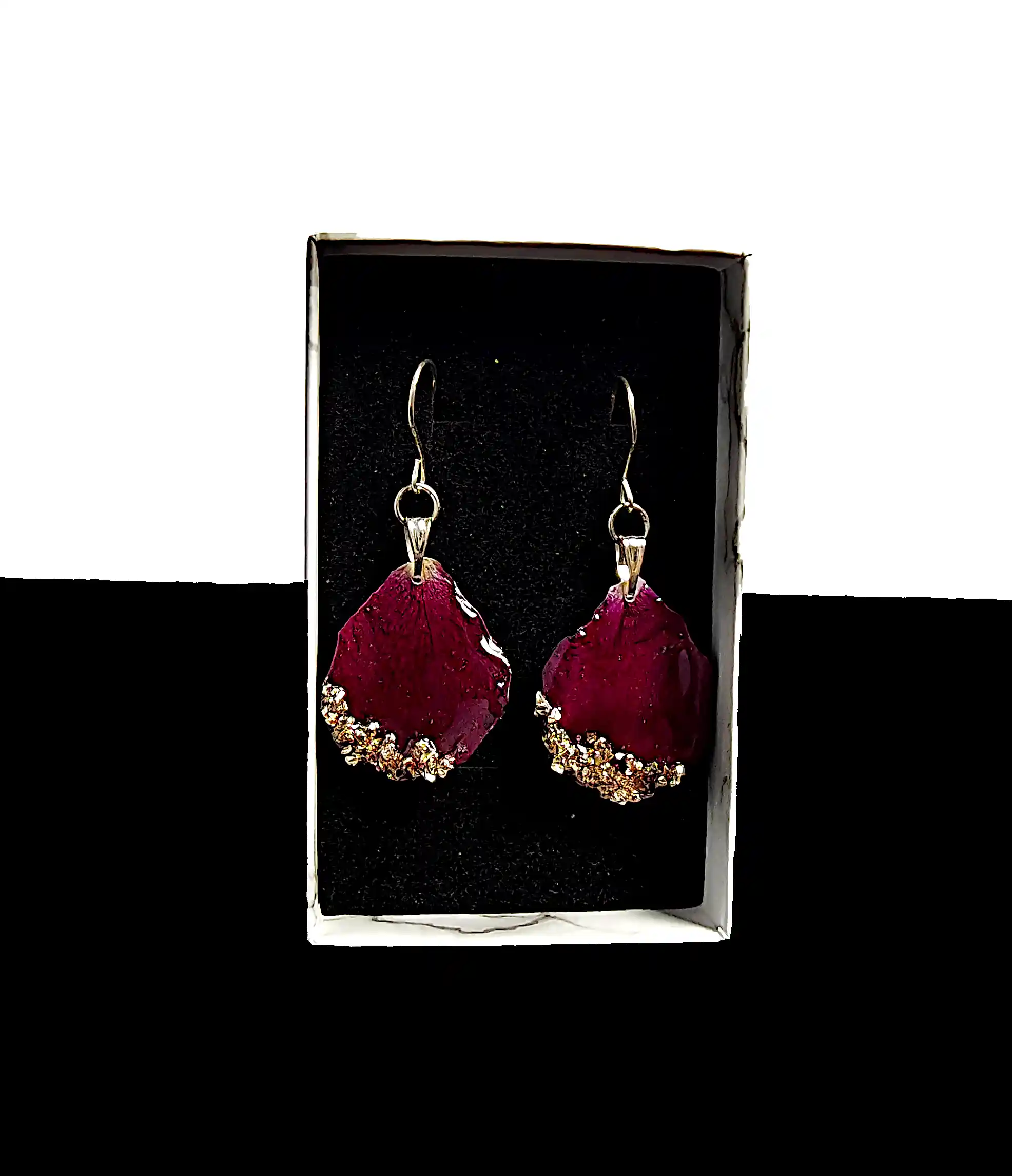 Cercei SM 114 – Petale naturale de trandafir cu cristale decorative [1]