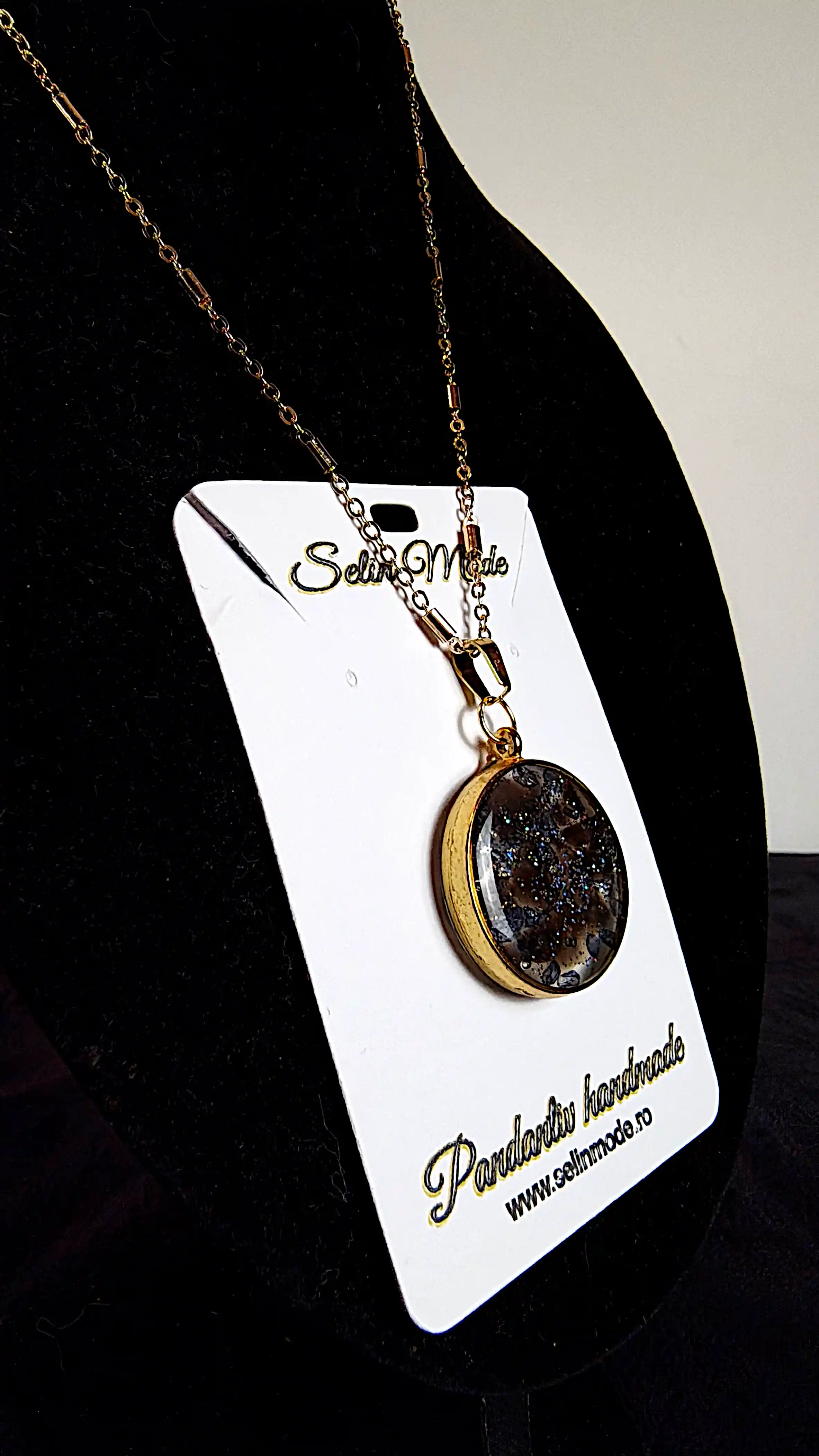 Pandantiv Ametist & Labradorit în Montură Auriu-Șampanie – Model SM 38 | Selin Mode [2]