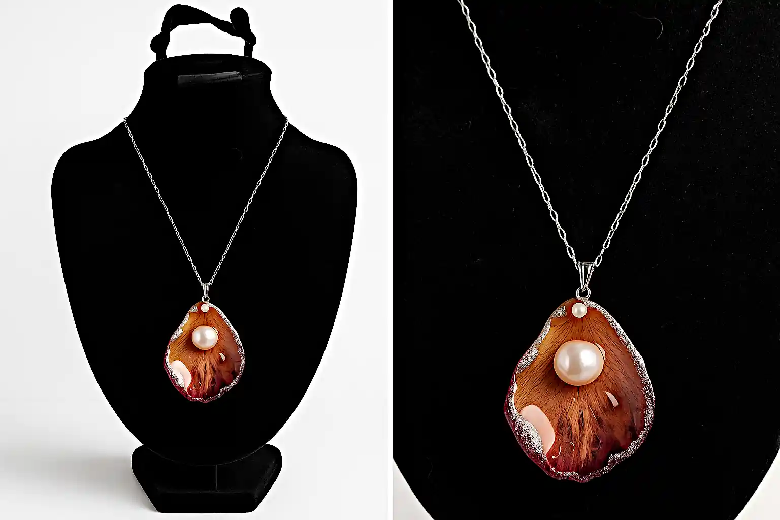 Pandantiv Handmade din Petale Naturale de Trandafir cu Perlă Decorativă – SM 23 [1]