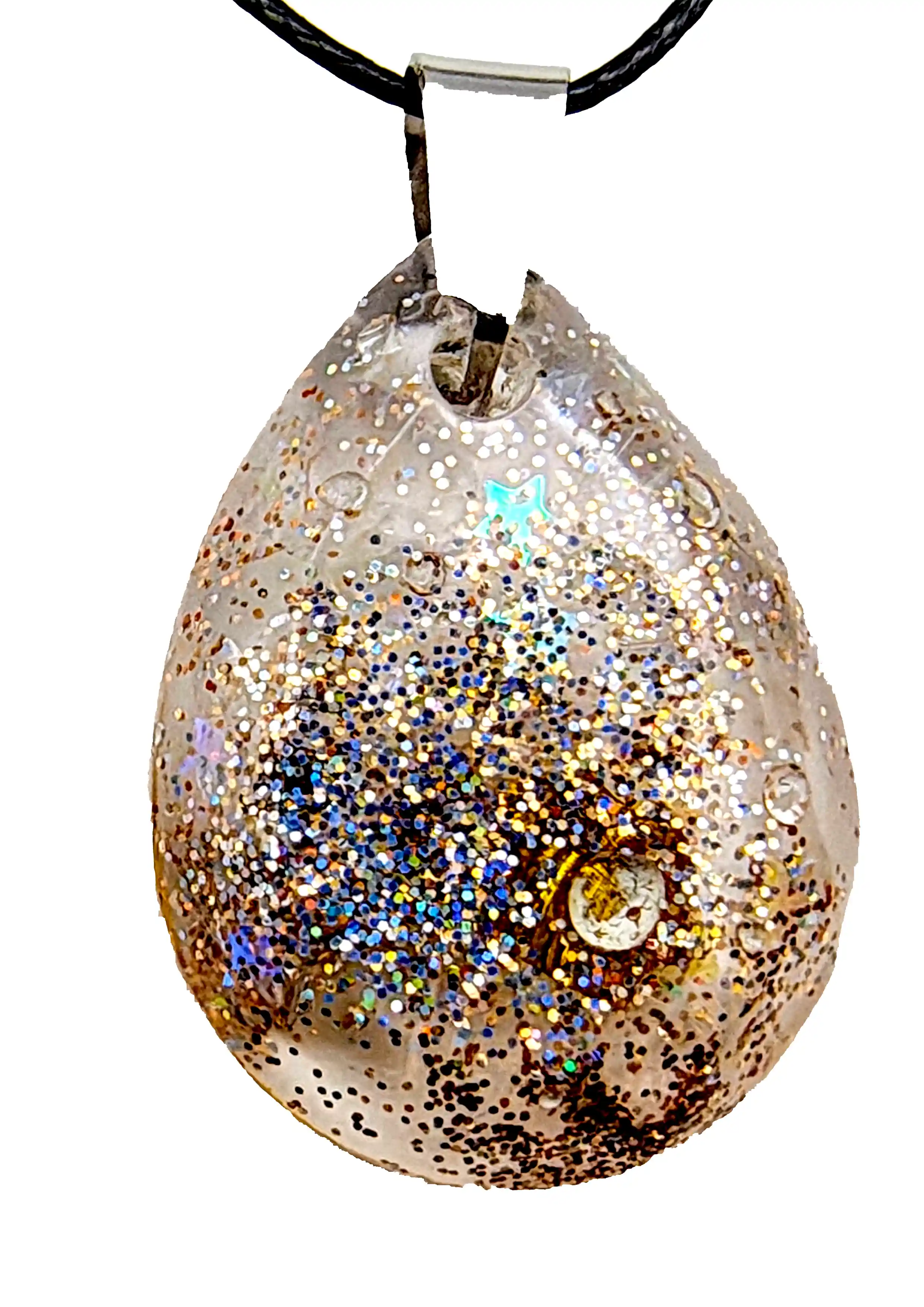 Pandantiv Handmade din Rășină cu Sclipiri Multicolore – SM 179 | Selin Mode [1]