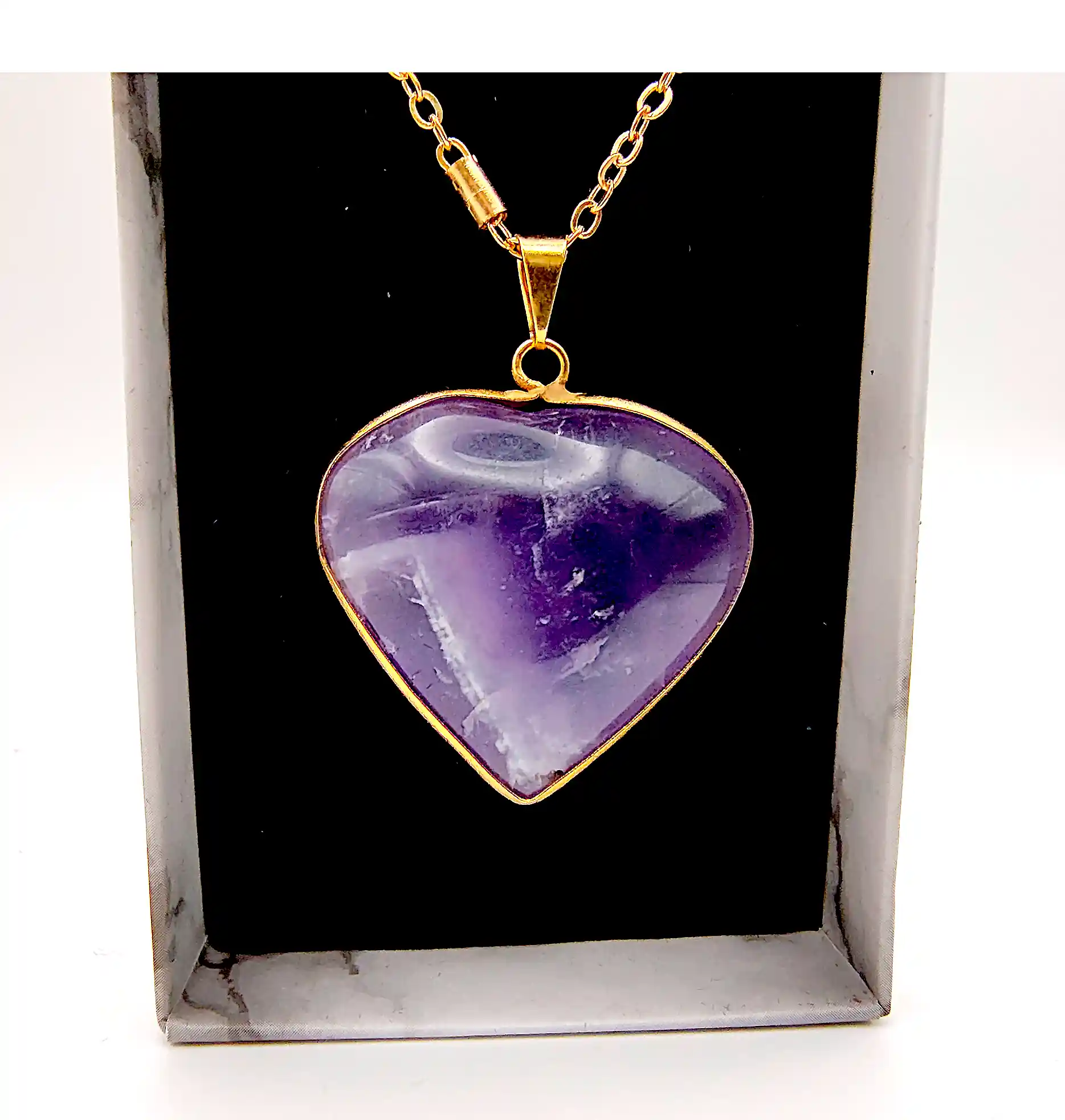 Pandantiv inimă din piatră naturală Ametist – SM 233 [2]