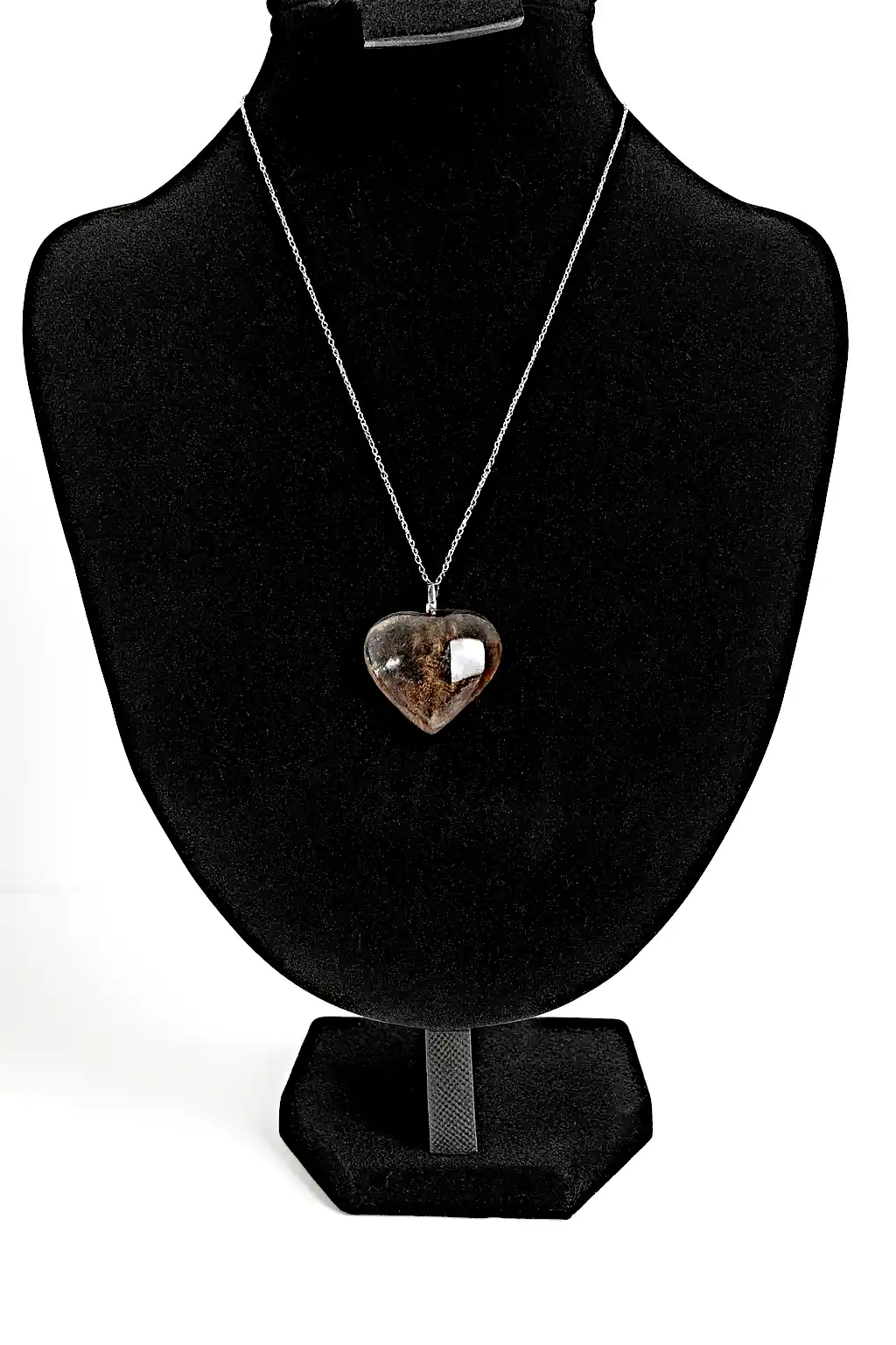 Pandantiv inimă din piatră naturală Cuarț Fumuriu – SM 60 | Selin Mode [1]