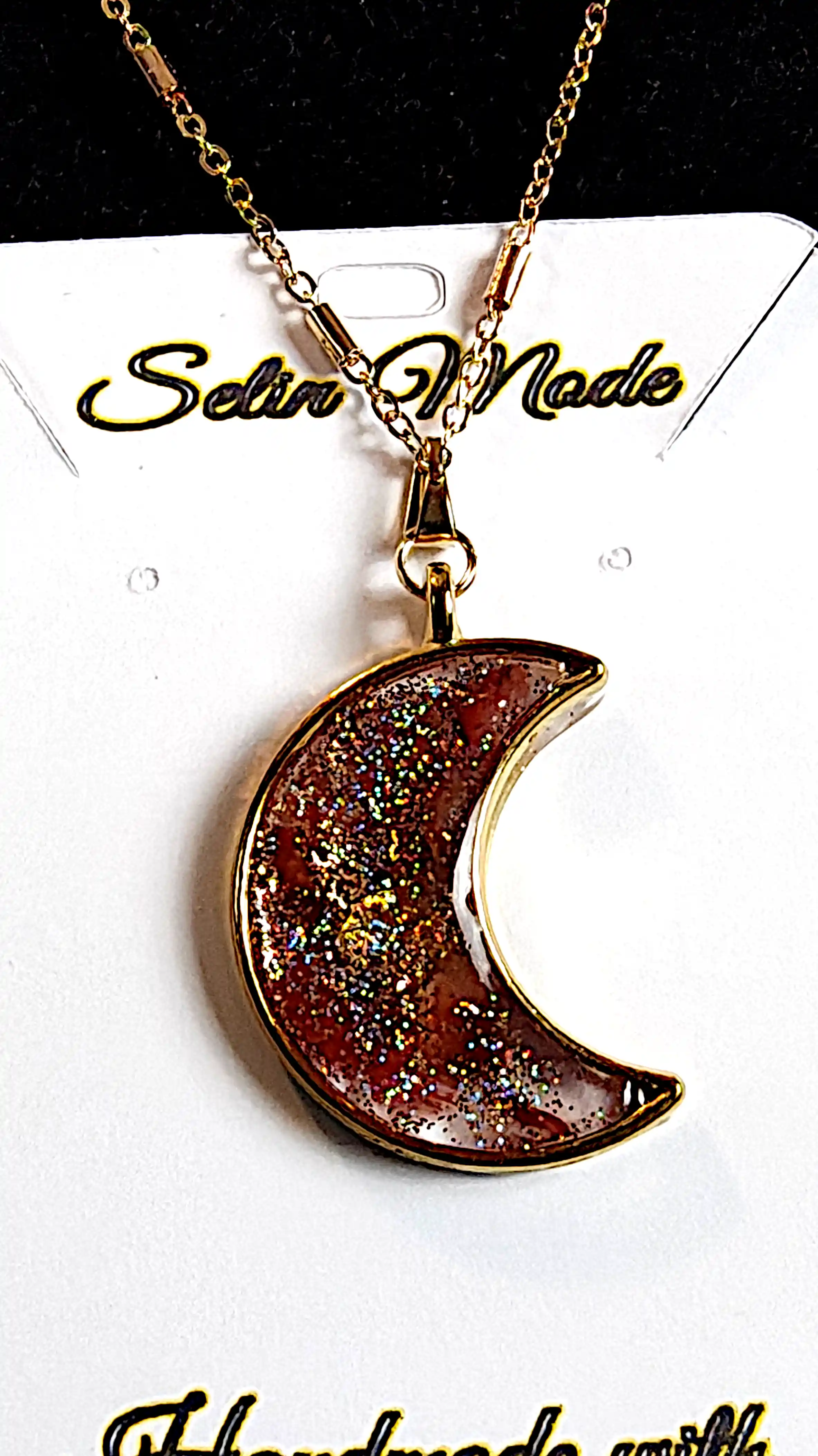 Pandantiv Semilună cu Jasp Roșu – SM 73 | Bijuterie Handmade Selin Mode [2]