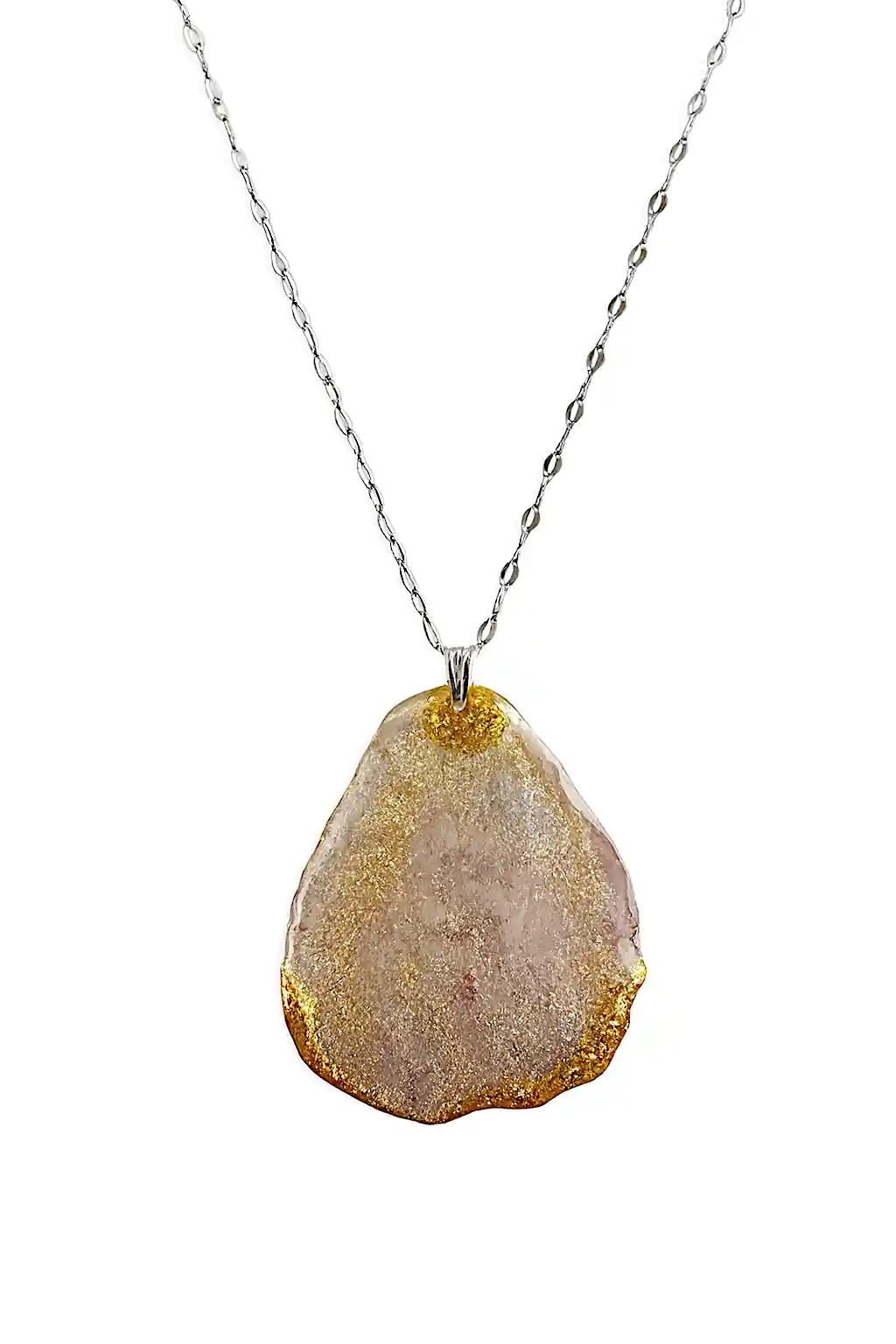 Pandantiv SM 01 – Petală naturală de trandafir în rășină transparentă [2]