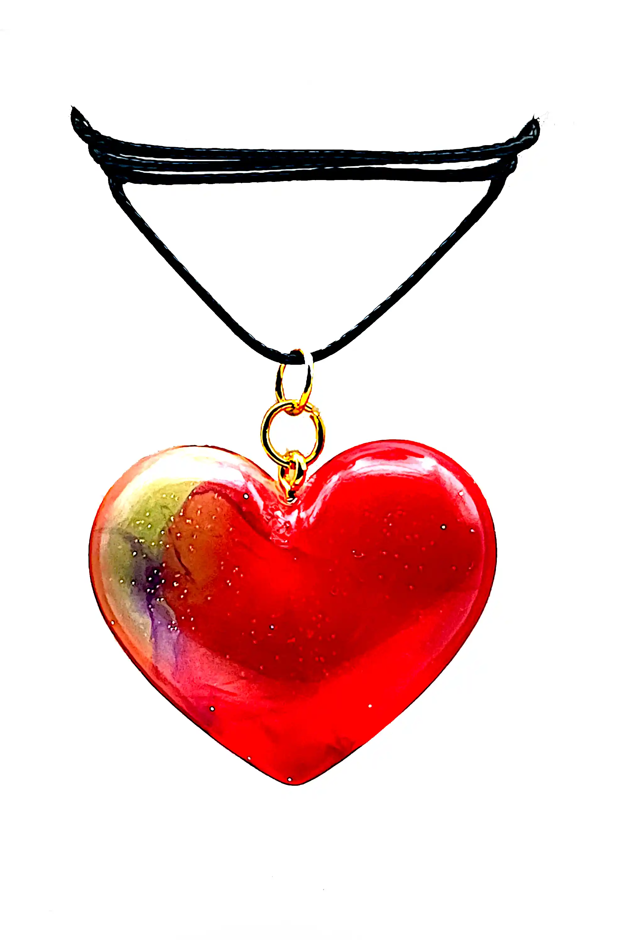 Pandantive din Rășină Epoxidică - Pandantiv Handmade din Rășină în Formă de Inimă – Model Unicat SM 197