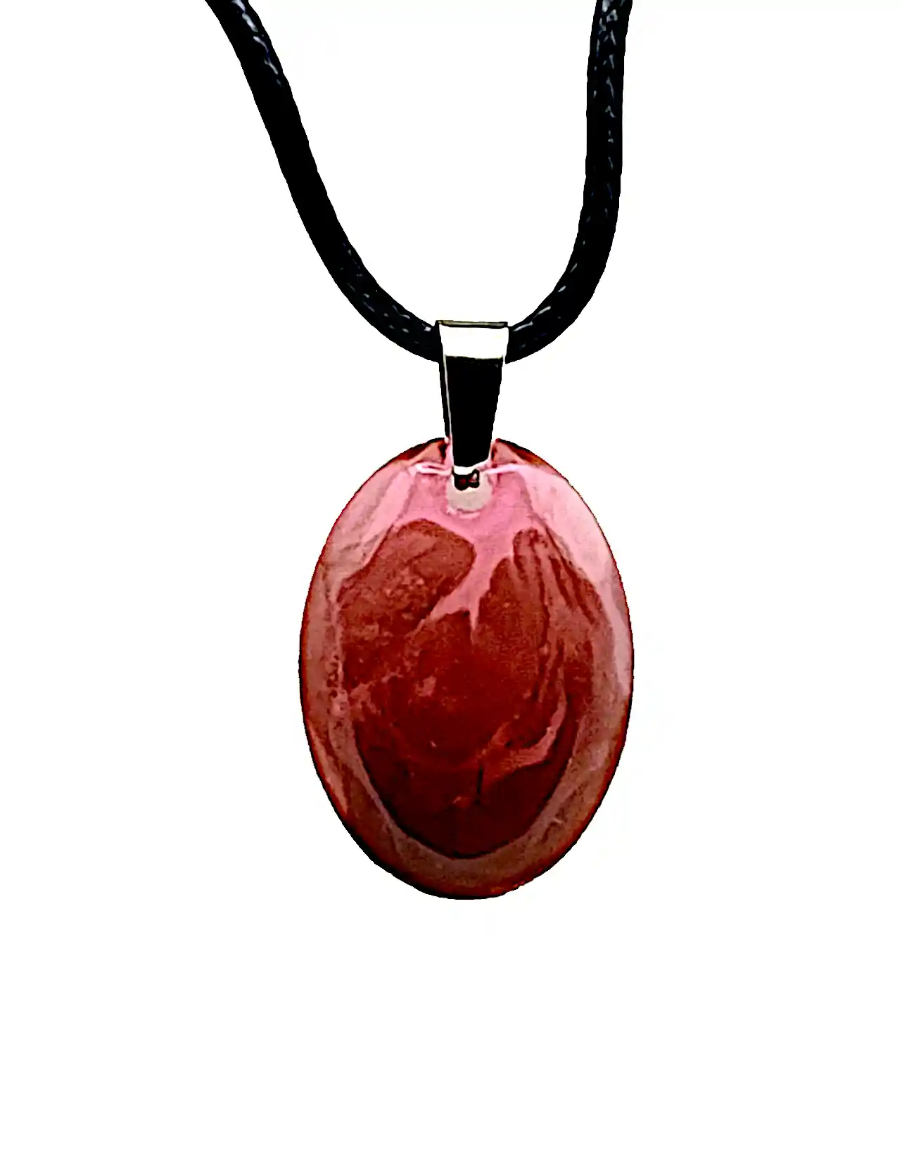 Pandantiv Handmade din Rășină – Oval Roșu Maroniu cu Reflexii Profunde – Model Unicat SM 215 [1]