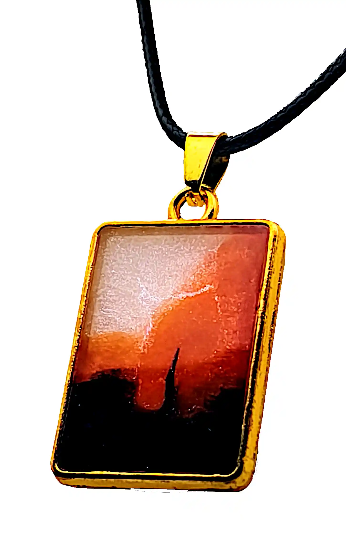 Pandantiv Handmade din Rășină cu Model Abstract în Nuanțe Calde – SM 176 | Selin Mode [1]