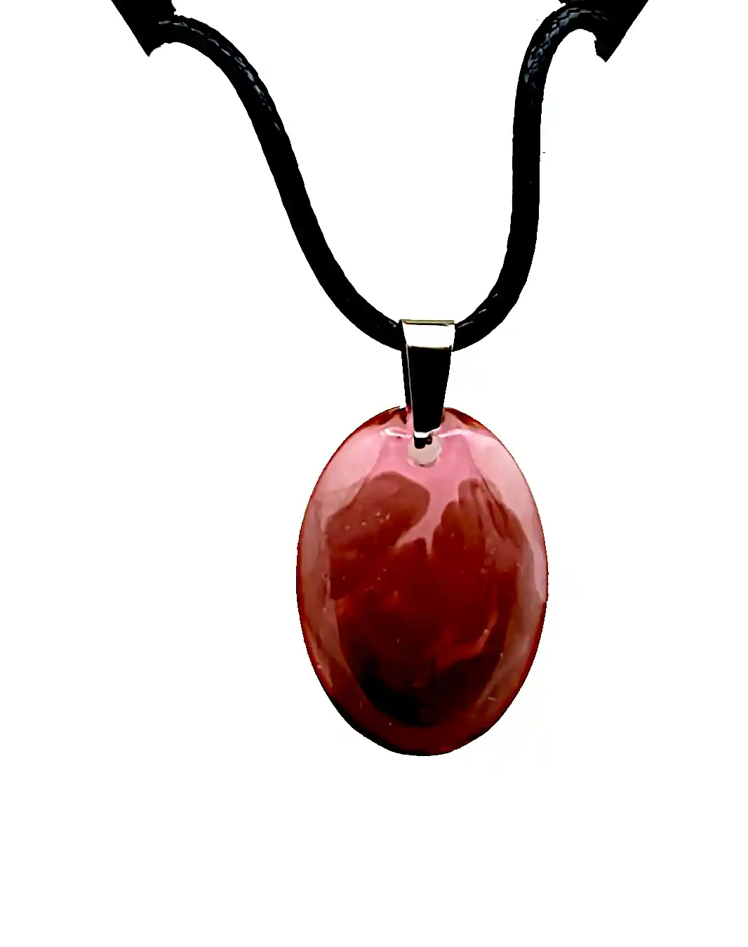 Pandantive din Rășină Epoxidică - Pandantiv Handmade din Rășină – Oval Roșu Maroniu cu Reflexii Profunde – Model Unicat SM 215