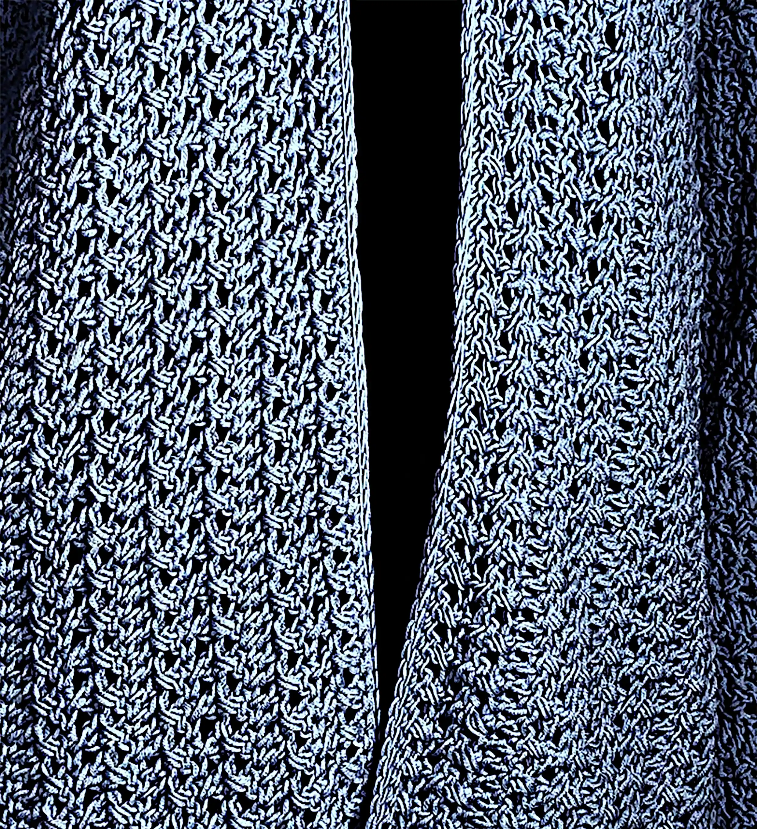 Cardigan Croșetat Manual Bleu, Model Texturat cu Mâneci Lungi – SM 75 B [3]