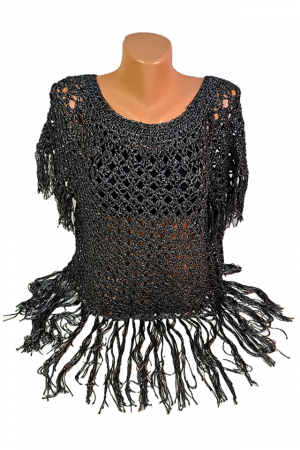 Bluze dama - Bluză croșetată manual cu model aerisit și franjuri – SM 16 B – Selin Mode