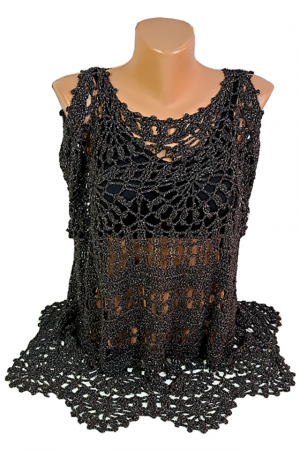 Bluze dama - Bluză croșetată manual cu model floral și detalii aerisite – SM 17 B – Selin Mode