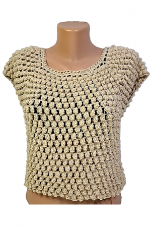 Bluze dama - Bluză croșetată manual cu ochiuri voluminoase și croială lejeră – SM 25 B – Selin Mode