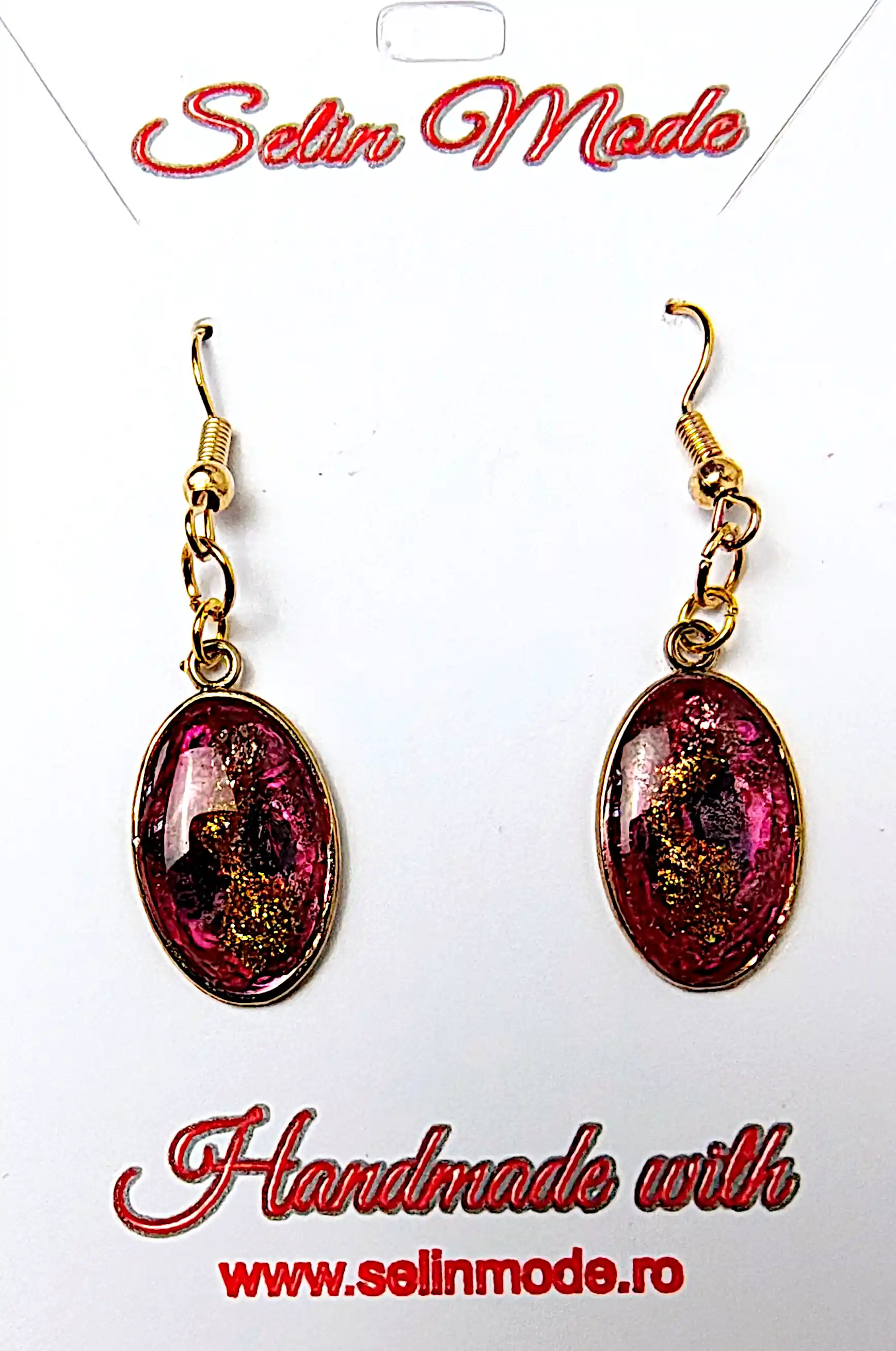 Cercei - Cercei Handmade din Rășină Epoxidică Ovală – SM148