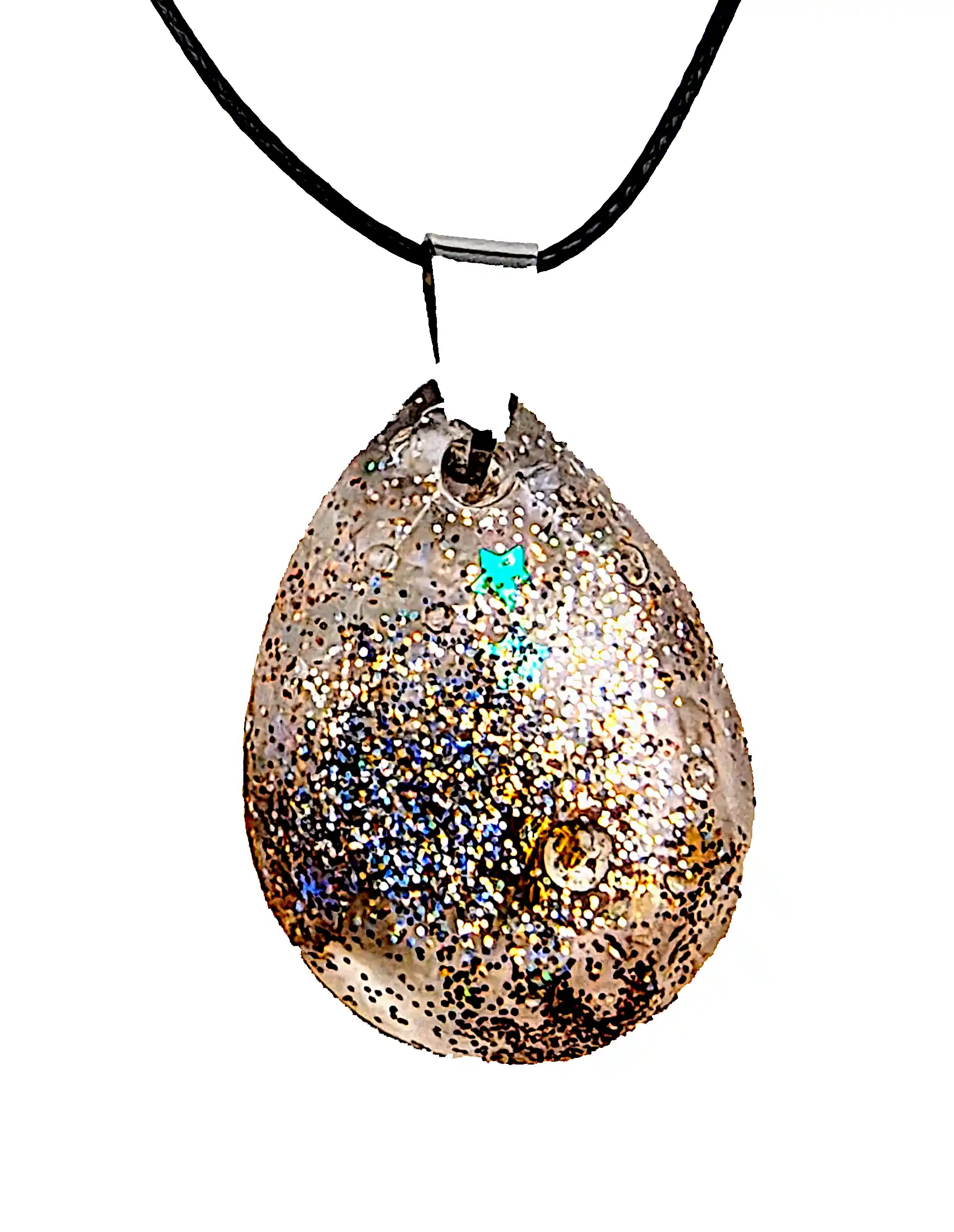 Pandantiv Handmade din Rășină cu Sclipiri Multicolore – SM 179 | Selin Mode [1]