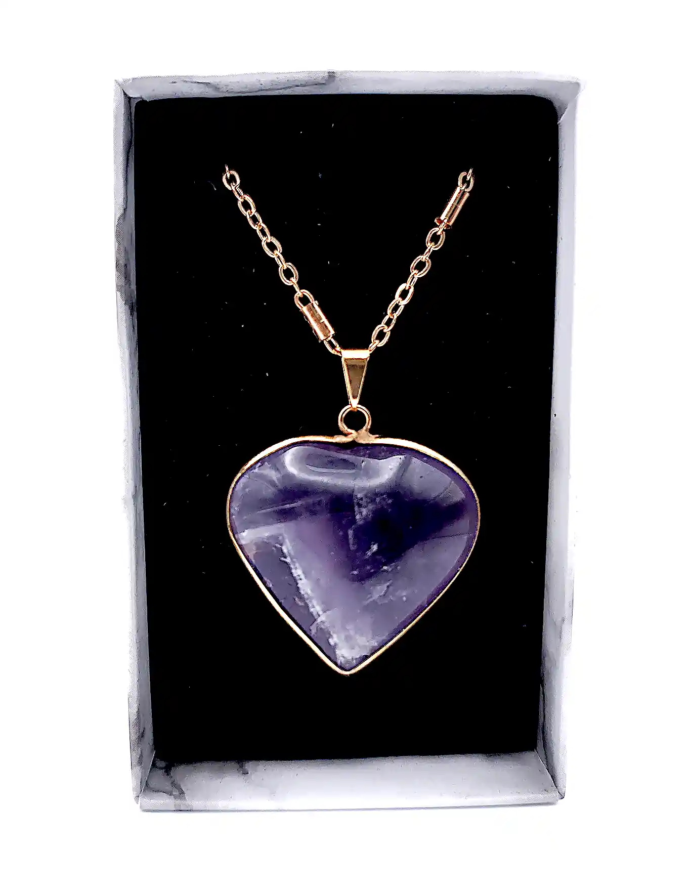 Bijuterii damă pietre semiprețioase - Pandantiv inimă din piatră naturală Ametist – SM 233