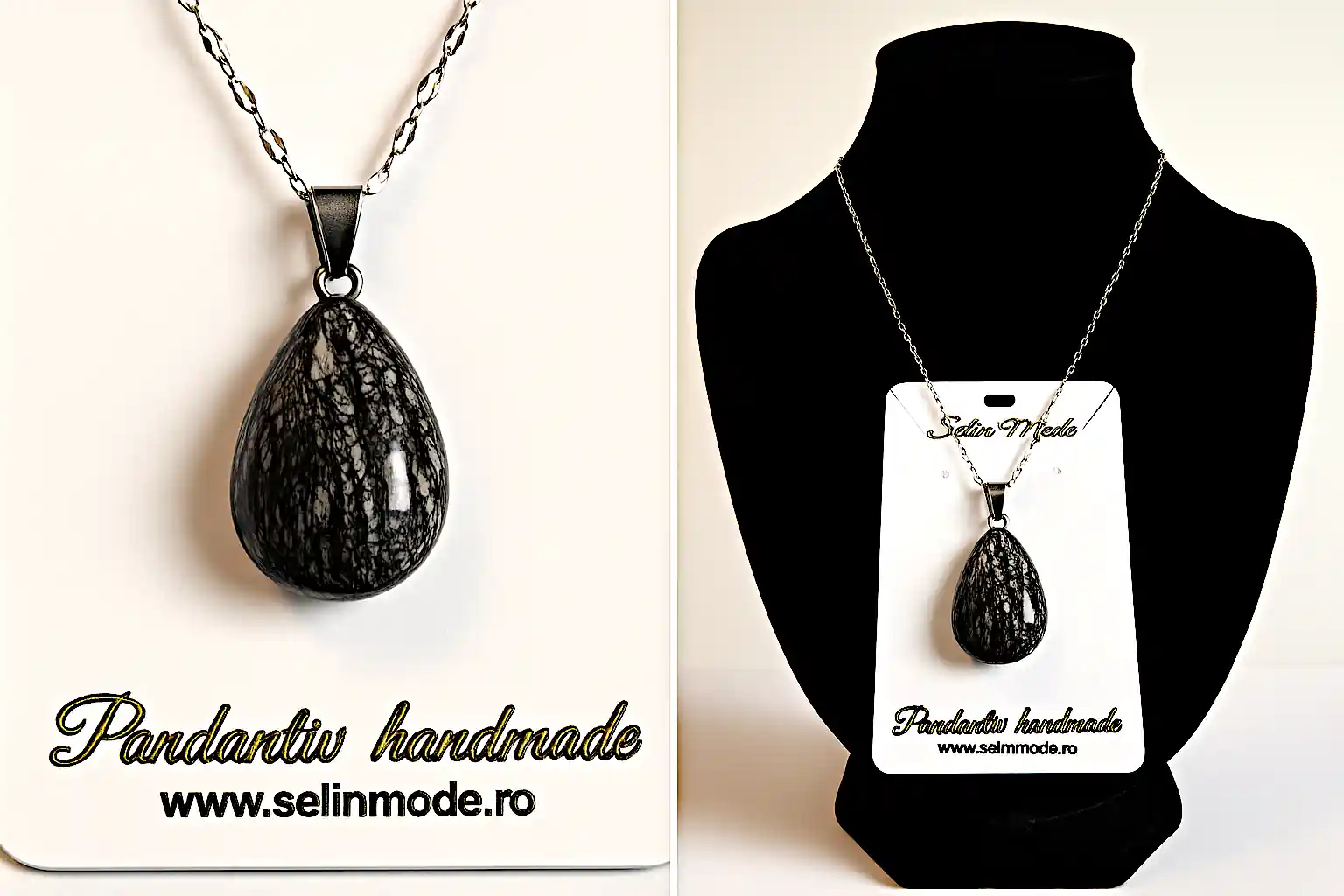 Pandantiv picătură din piatră naturală Rodonit – SM 34 [1]