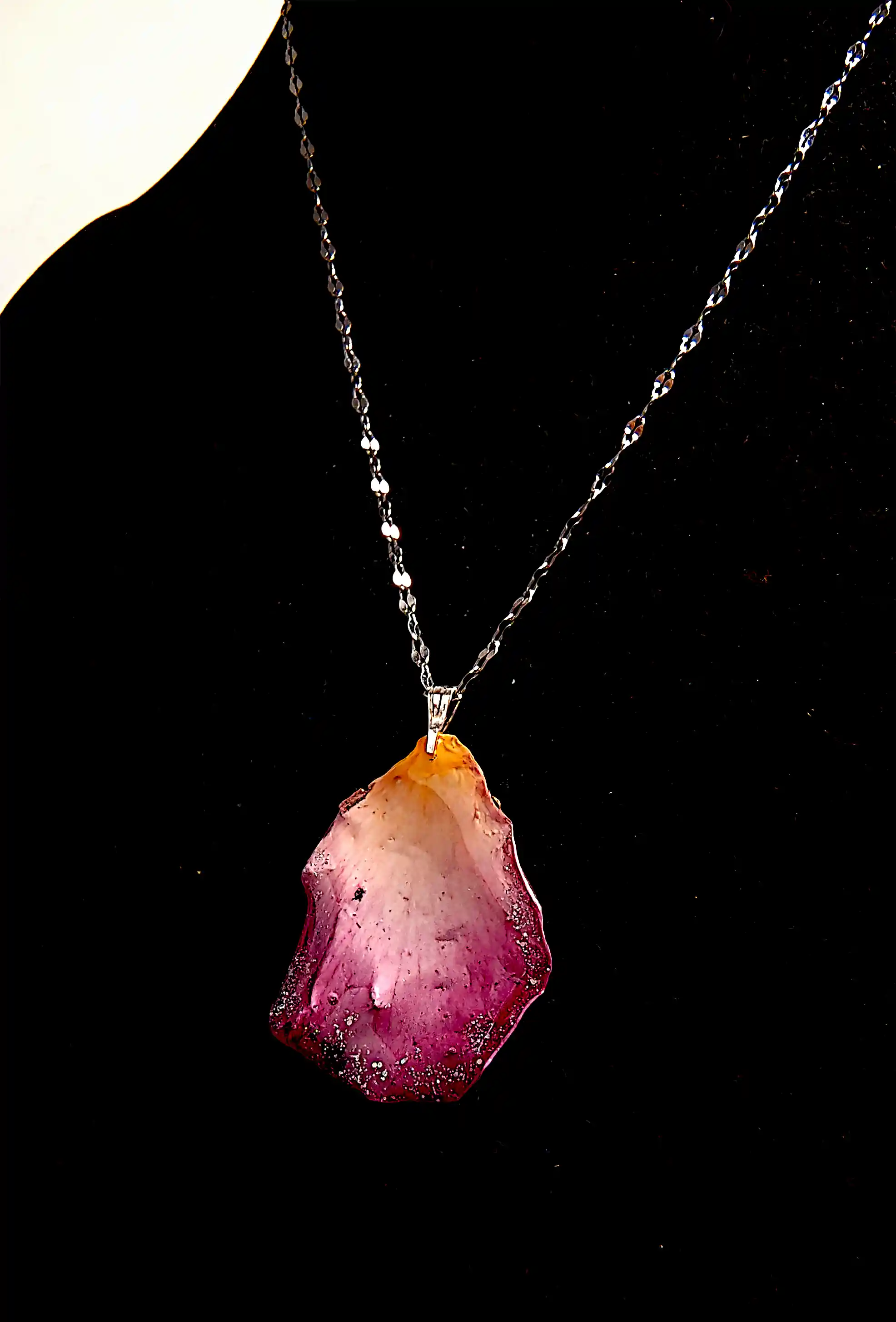 Set bijuterii SM 108 – Petale naturale de trandafir în rășină transparentă [1]