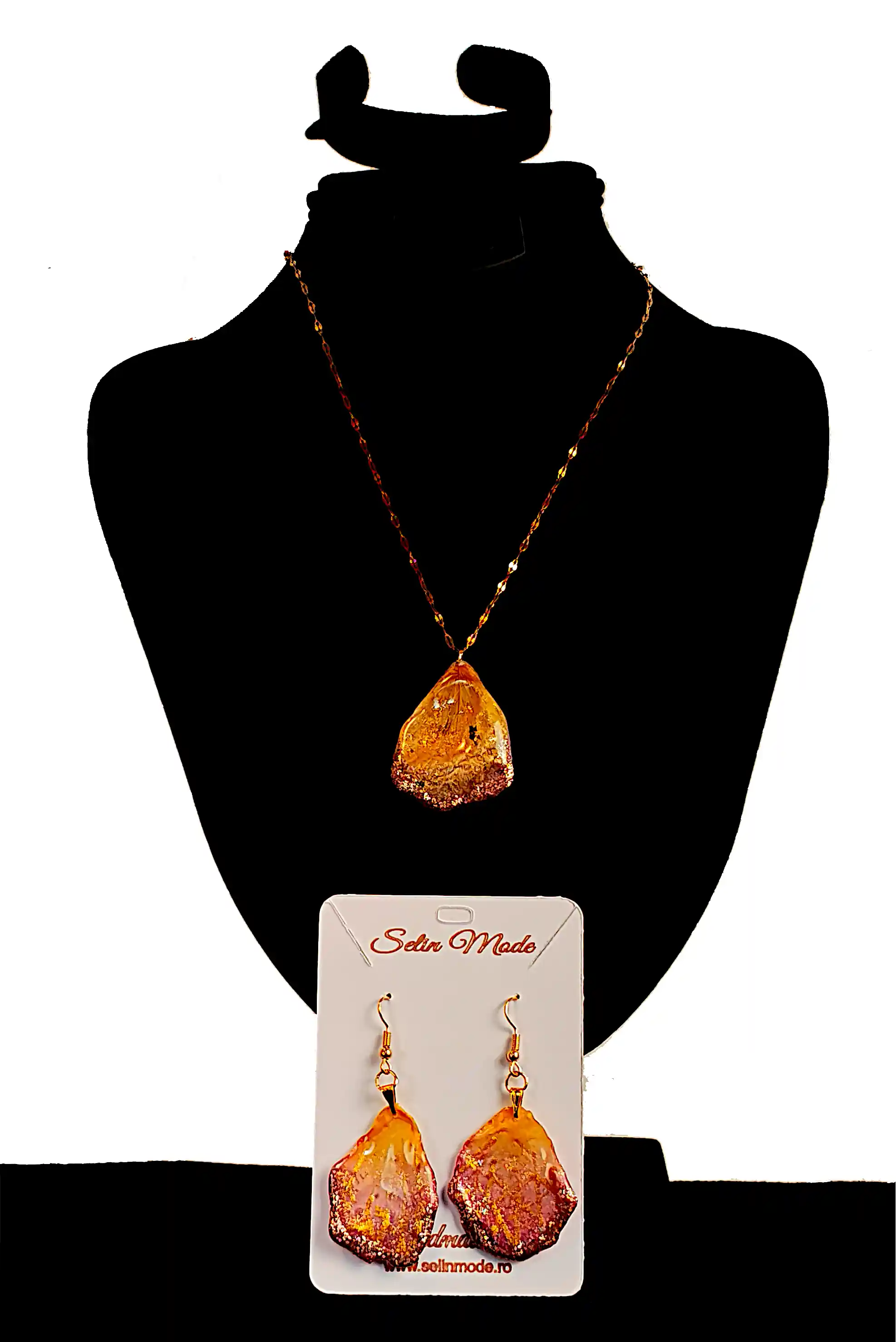 Set Cercei și Pandantiv SM 11 – din petale naturale de trandafir [1]