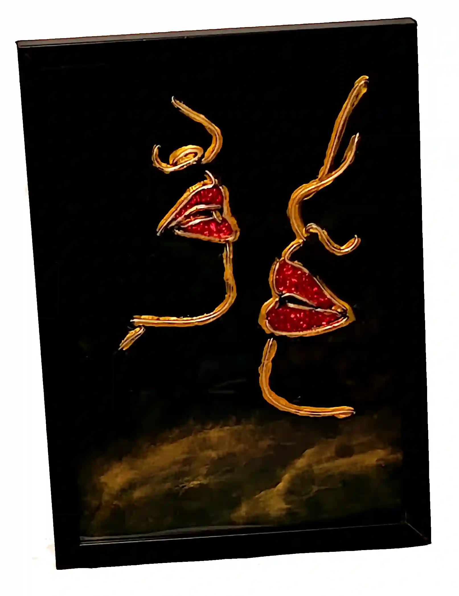 Tablouri decorative handmade din rășină epoxidică - Tablou Decorativ „Sărutul Pasiunii” – SM 18 T