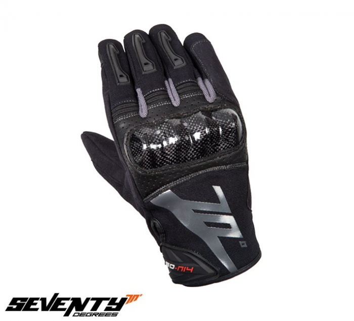 Manusi vara Seventy Racing barbati, tactile, negru/gri [2]
