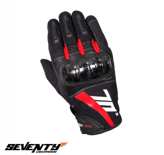 Manusi vara Seventy Racing barbati, tactile, negru/rosu [2]