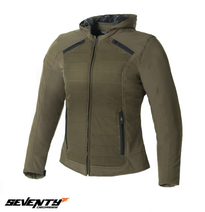 Geaca moto femei Seventy Urban vara-iarna, verde military [1]