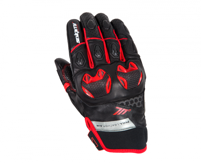 Manusi moto vara piele Seventy Racing, barbati, negru/rosu [2]